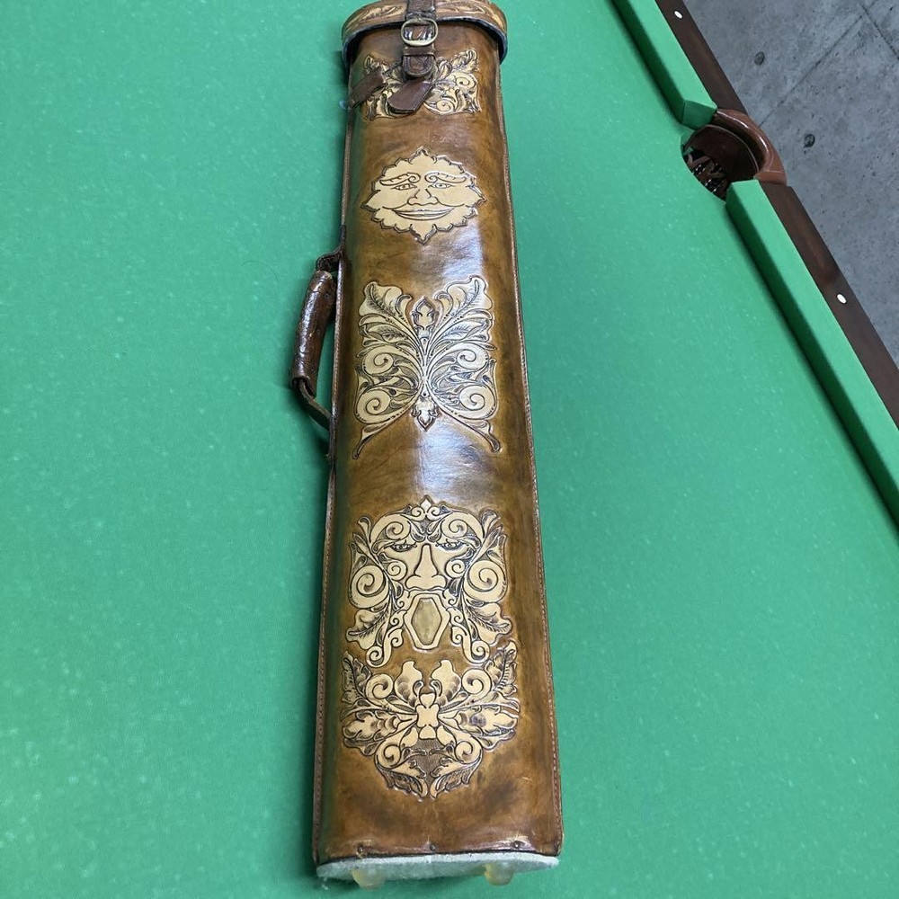 Handmade full leather cue case 2X4
