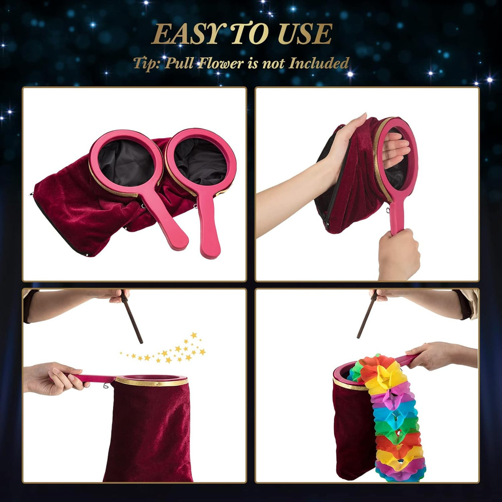 2 Pcs Magic Change Bag Trick Magic Props with Zipper Twisting Handle Make Things