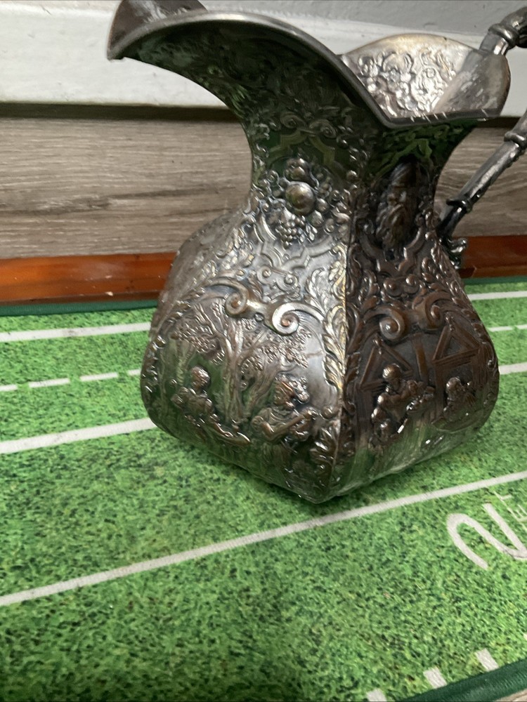 SILVERPLATE on Copper PITCHER Dutch Colonial