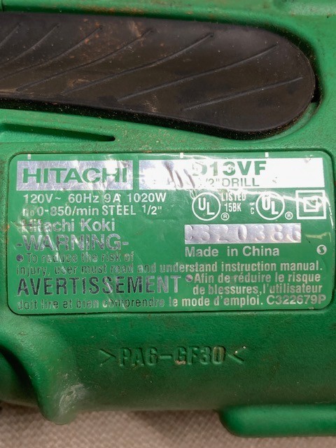 Hitachi D13VF 9.0 Amp 1/2" Corded Drill