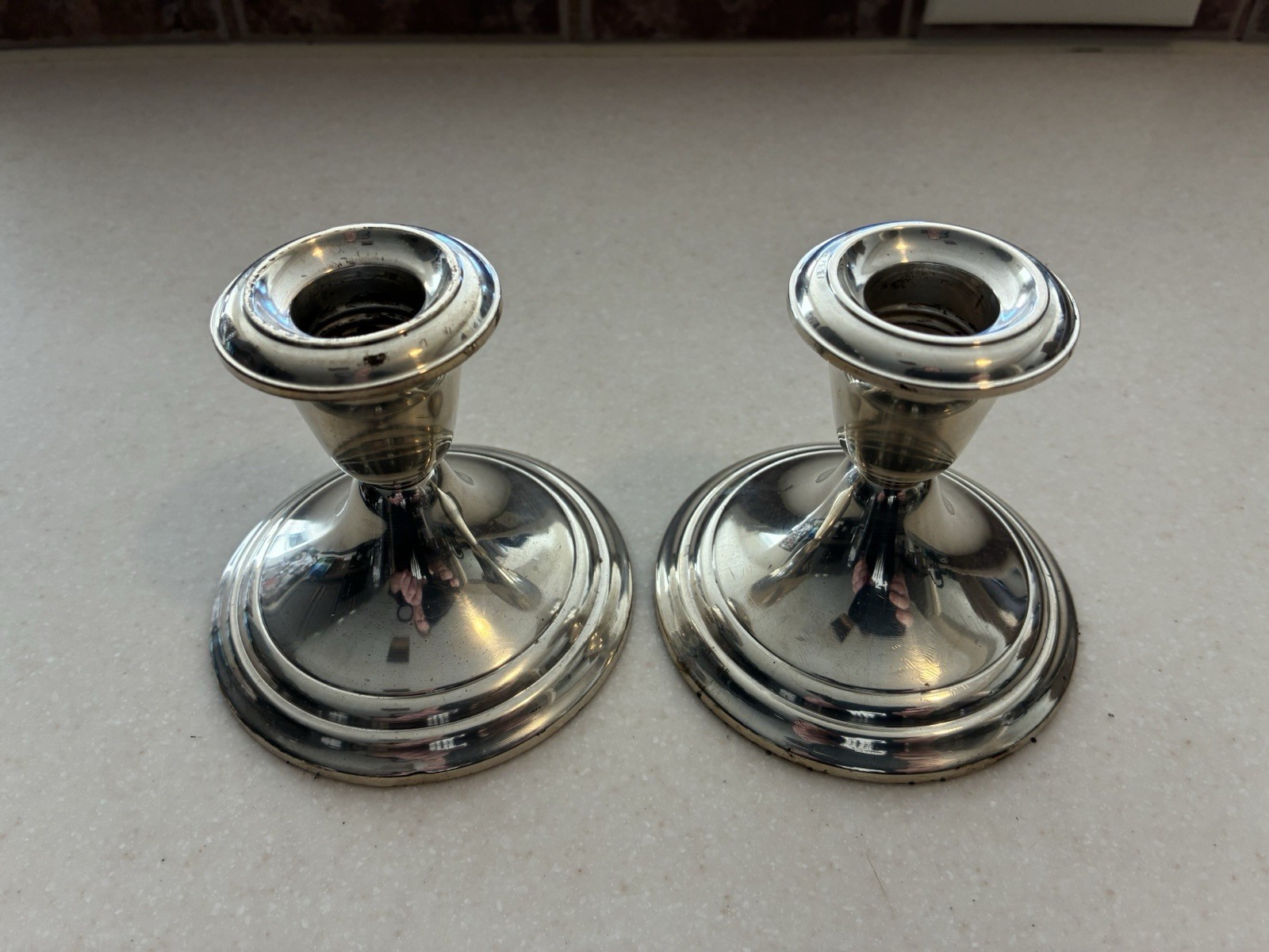 Pair Gorham Sterling Silver Weighted Candlestick Candle Holders #661