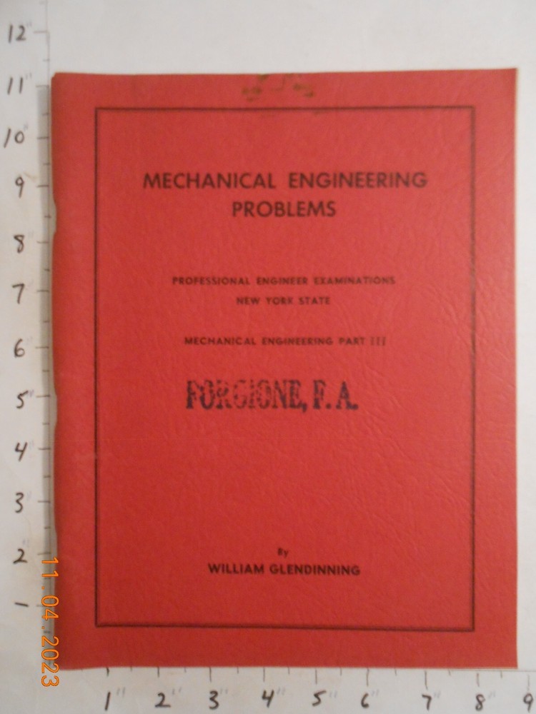 1960 Professional Engineering Examinations Mechanical Problems NY State engineer