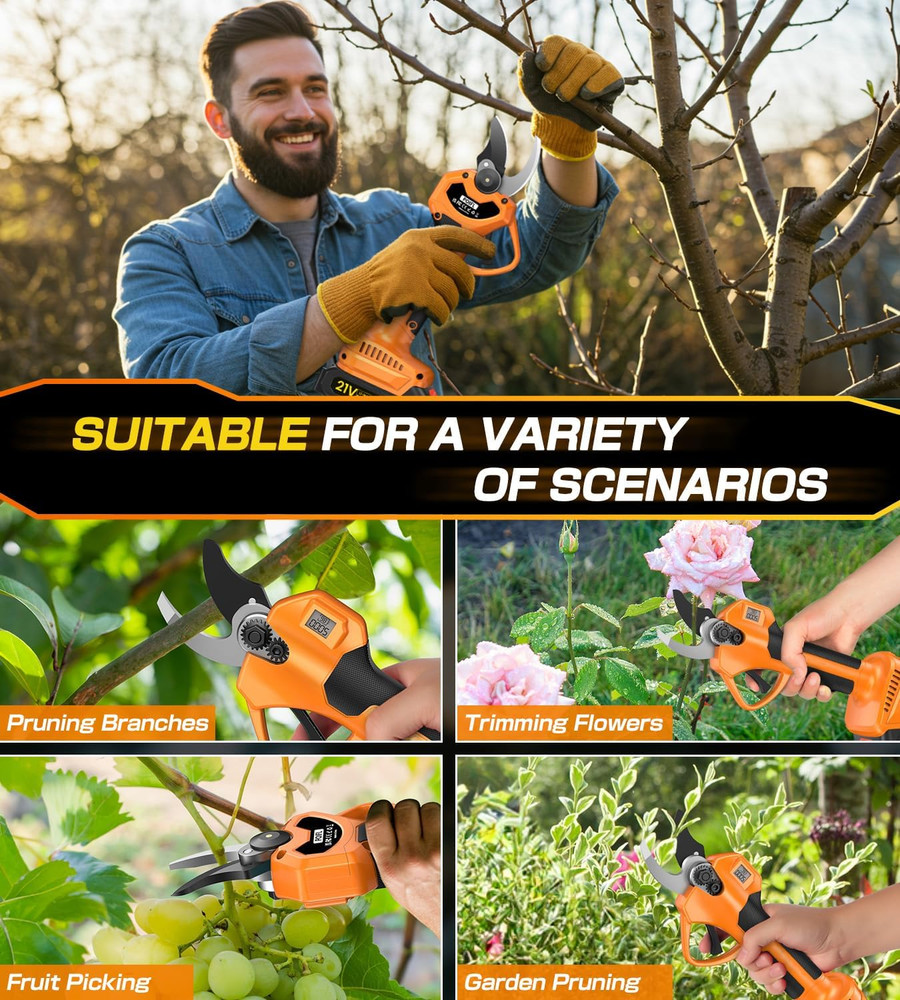 Electric Pruning Shears, Cordless Pruning Shears 1000W Brushless Power Shears 1.