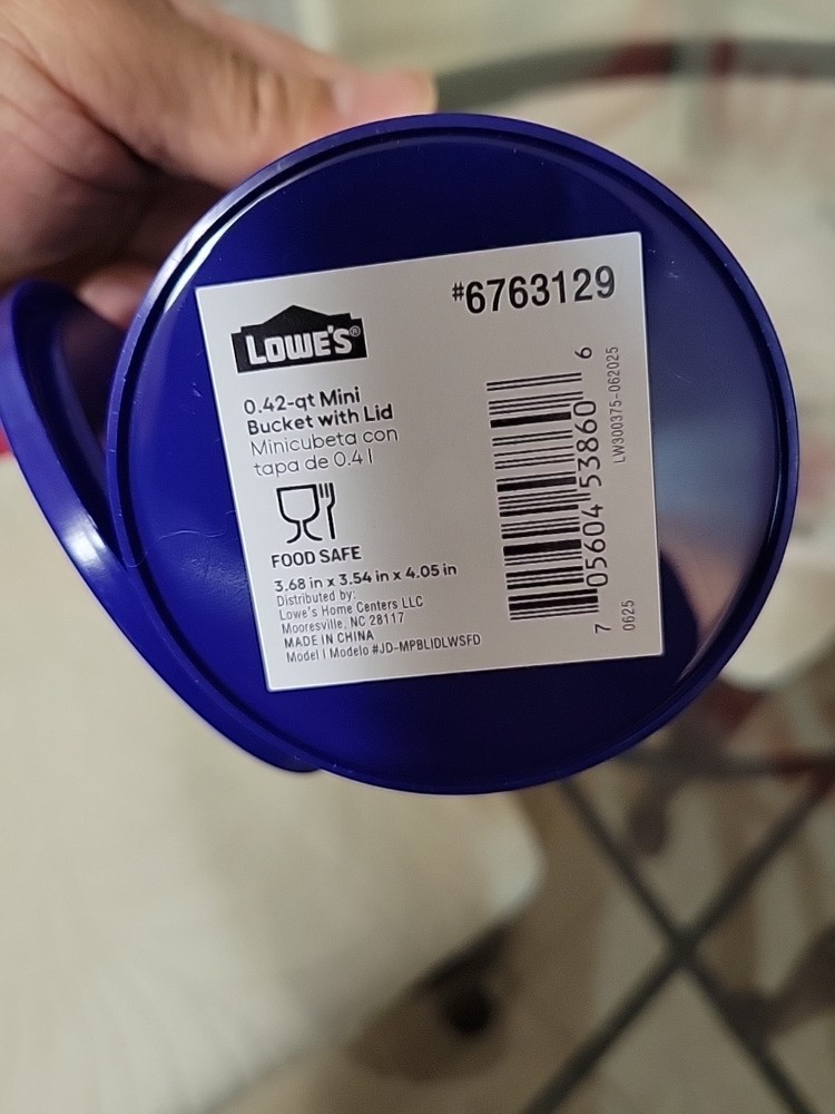 2 X Lowe’s Mini Buckets with Lids Pink & Navy