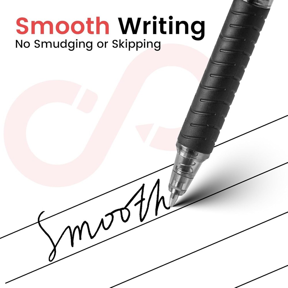 80 Pack Pens Bulk,Smooth Writing Ballpoint Pens with Soft Grip,Retractable Black