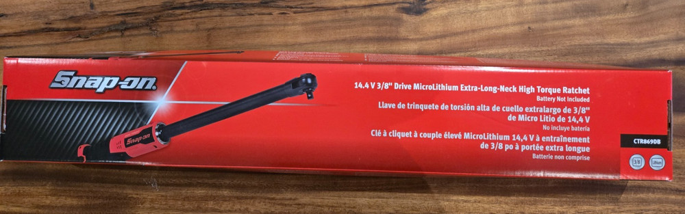 Snap-on CTR869DB 14.4 V 3/8" Drive MicroLithium High-Torque Extra-Long Ratchet