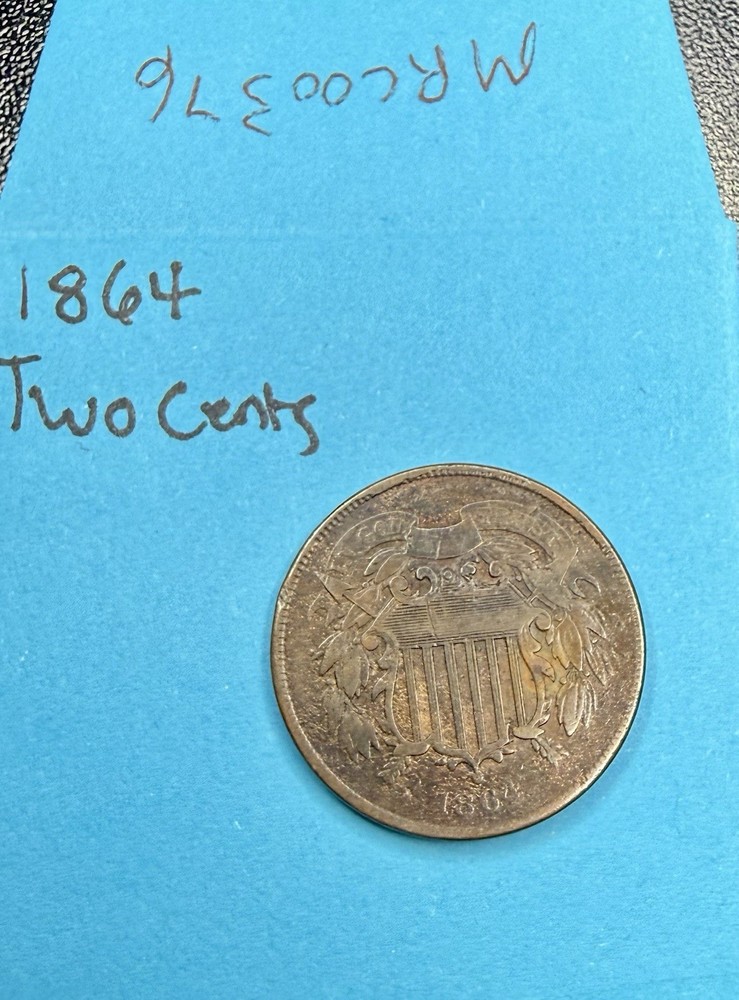 1864 US Two Cent Copper Coin Historic Issue
