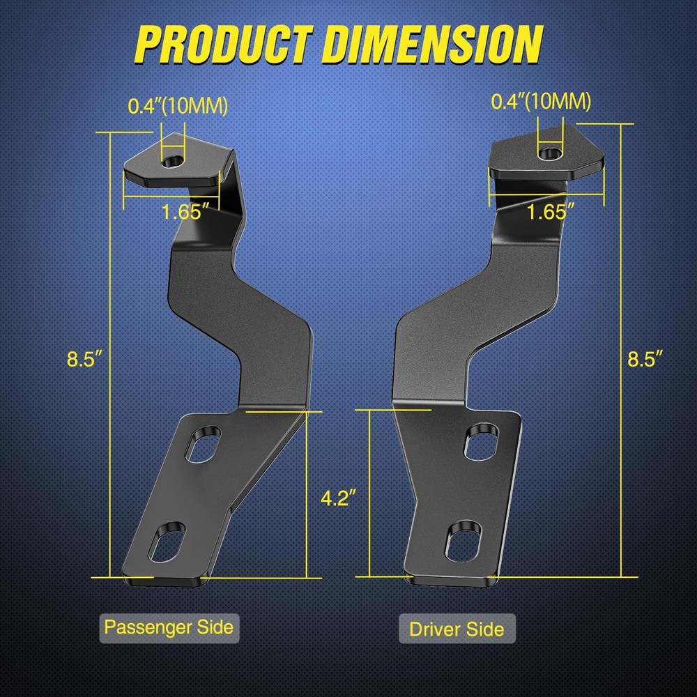 Nilight Ditch Light Brackets Hood Hinges Mount Bracket Kit for Auxiliary Offroad