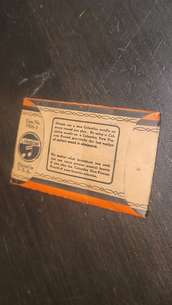 Gramophone phonograph needle Packet Columbia Medium - Empty
