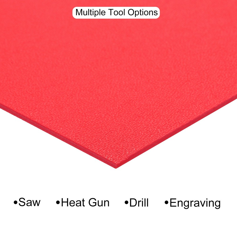 ABS Plastic Sheet 12 x 12",Flexible Sheets 1/12" Thick Leather Texture Red 3Pcs