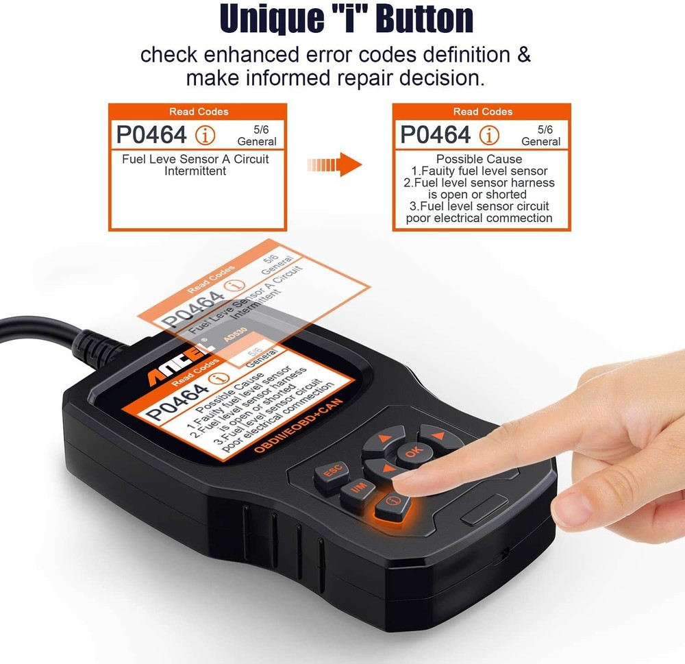 ANCEL AD530 OBD2 Scanner Car Battery Test Code Reader Diagnostic Scan Tool