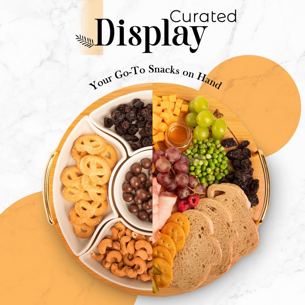 Chip and Dip Serving Set, 13.5" Serving Platters and Trays, Appetizer Serving...