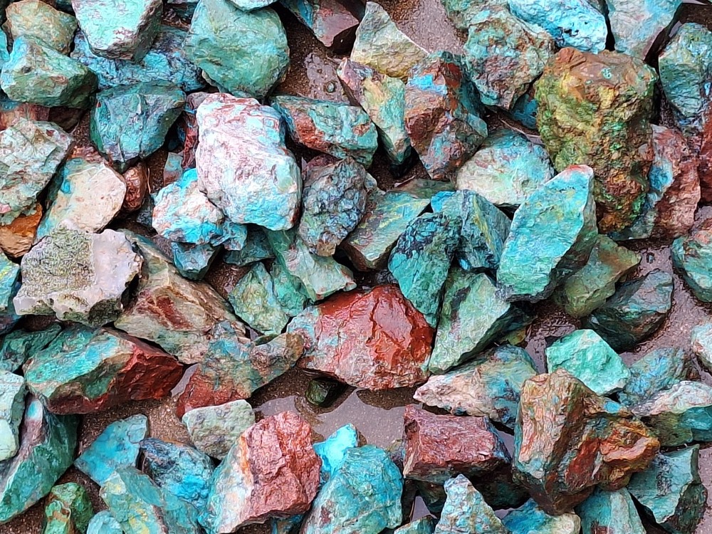 5# Chrysocolla *Smaller Pieces *Crystals *Possibly from Mexico(?) *By 5 lb batch