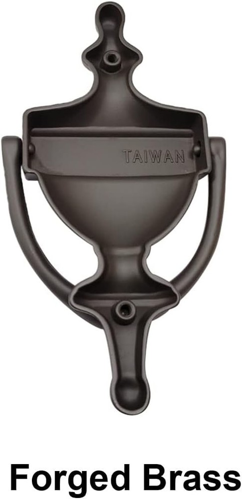 Solid Brass Door Knocker, 7 Inches, Matte Black, 1 Piece