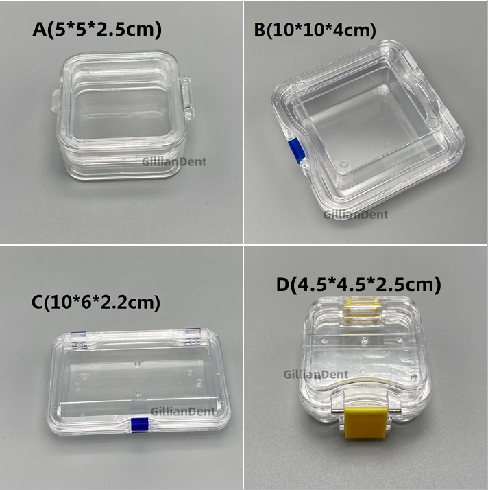 Denture False Teeth Membrane Case Container Hinged Display Box Jewelry Retainer