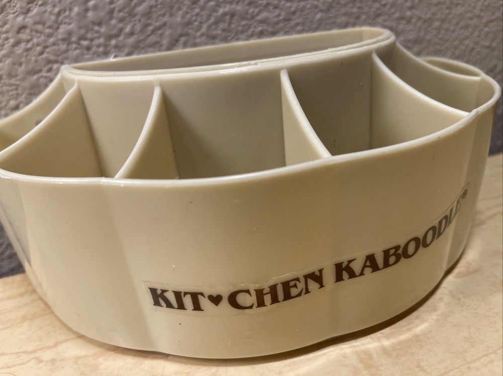 Vintage Kitchen Kaboodle Organizer Wall Mountable Half Circle Plastic Pockets