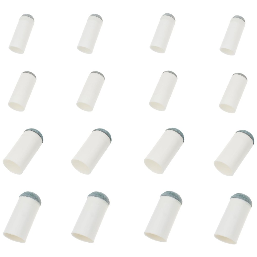 HAJXZH 20PCS Slip On Pool Cue Tips Replacement Kit 4 Sizes white