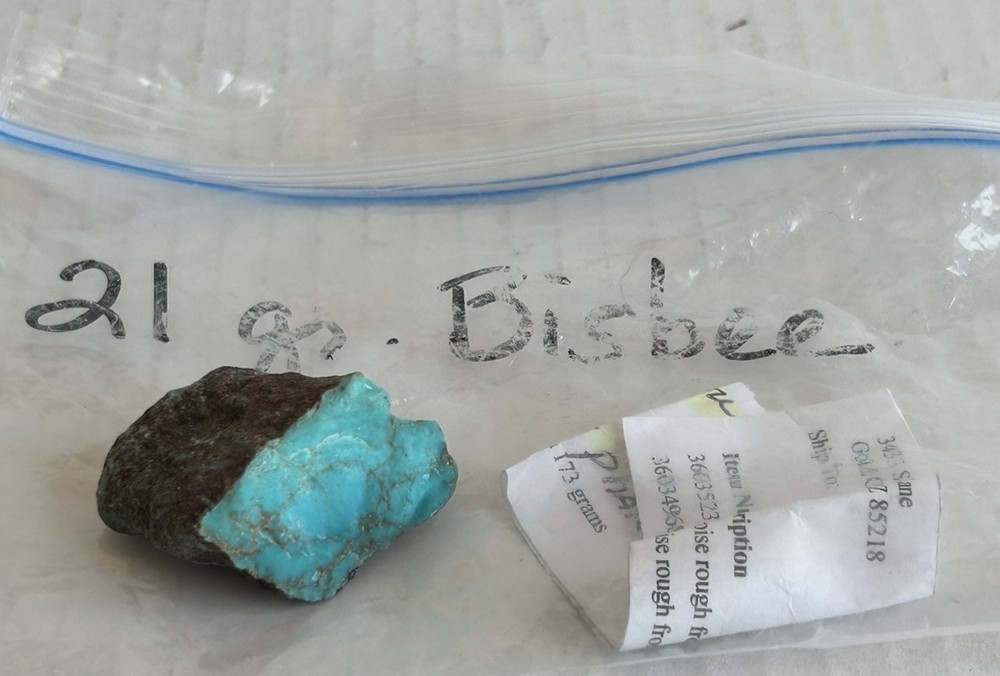 Bisbee Turquoise Rough Stabilized Nugget 21 Grams