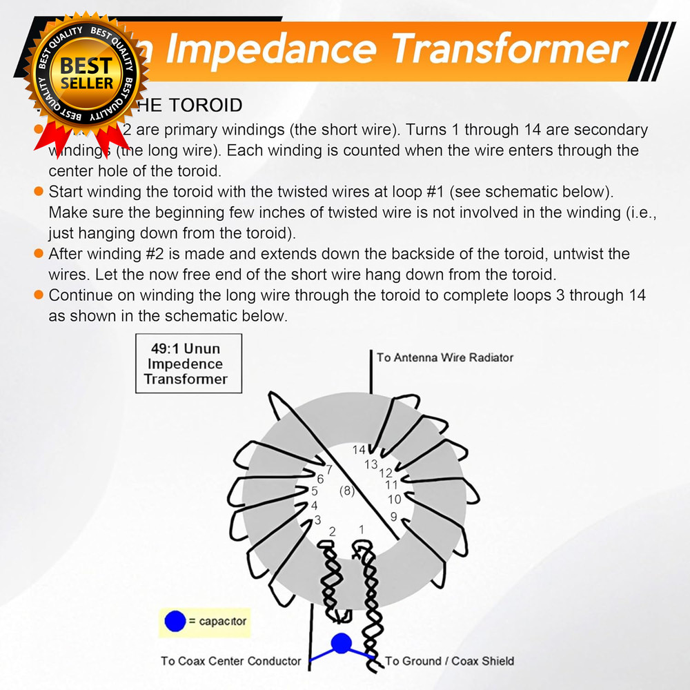 2 Pack Toroid Ferrite Core Compatible with FT240-43 Ferrite Ring