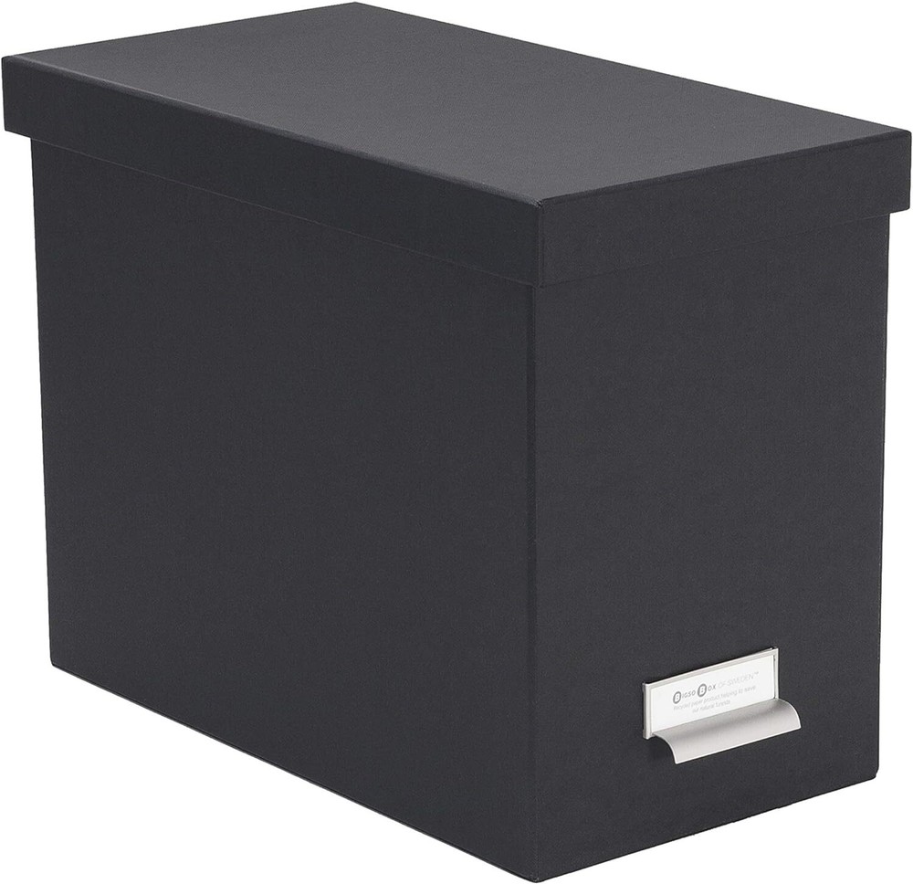 Bigso John Fiberboard Label Frame Desktop File Storage Box | Grey