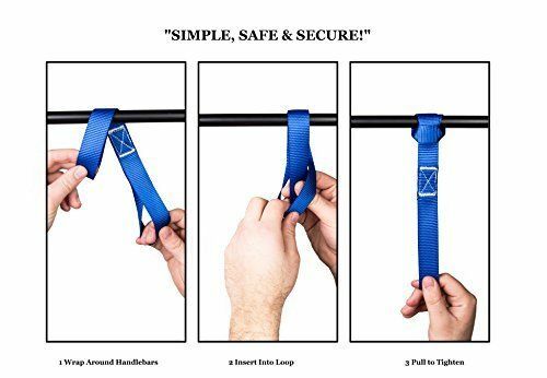 6 Pack Soft Loop Tie Down Straps 4500 Lbs Breaking Strength For Securing ATV UTV