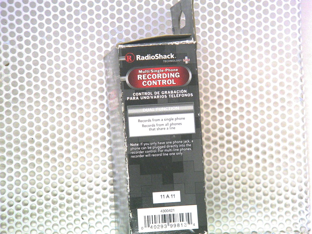 RadioShack Multi/Single Phone Recording Control 4300421