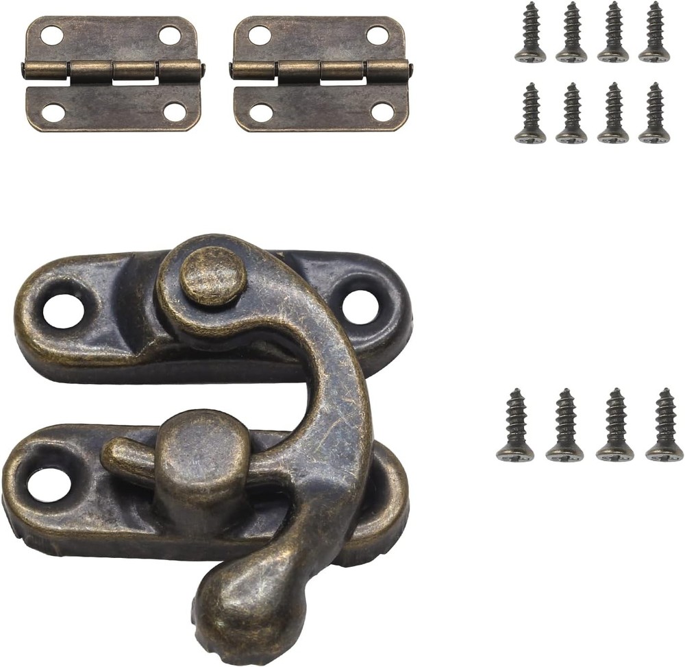 Antique Bronze Right Latch Hook Hasp, 1 Pcs Hasp Catch