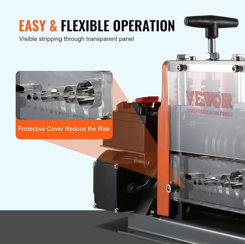VEVOR Automatic Wire Stripper Machine 0.06-0.98in 60W 7 Channels