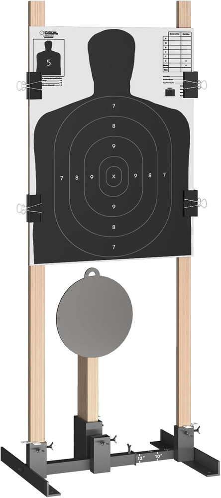 2-In-1 Shooting Target Stand Base Adjustable Width from 8" to 24" for USPSA/IPS