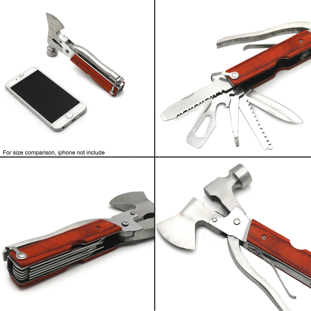 Multi function Outdoor Camping Emergency Survival Tools Axe Hatchet Hammer Plier