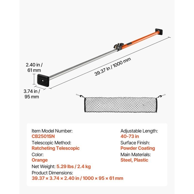 Adjustable Ratcheting Cargo Bar Telescopic Stabilizer Trucks Trailers SUVs New