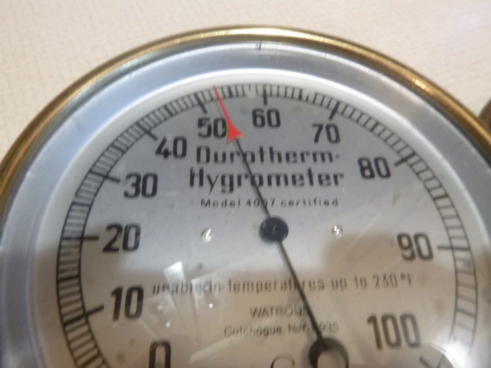 TWO VINTAGE BRASS HYGROMETER GAUGES