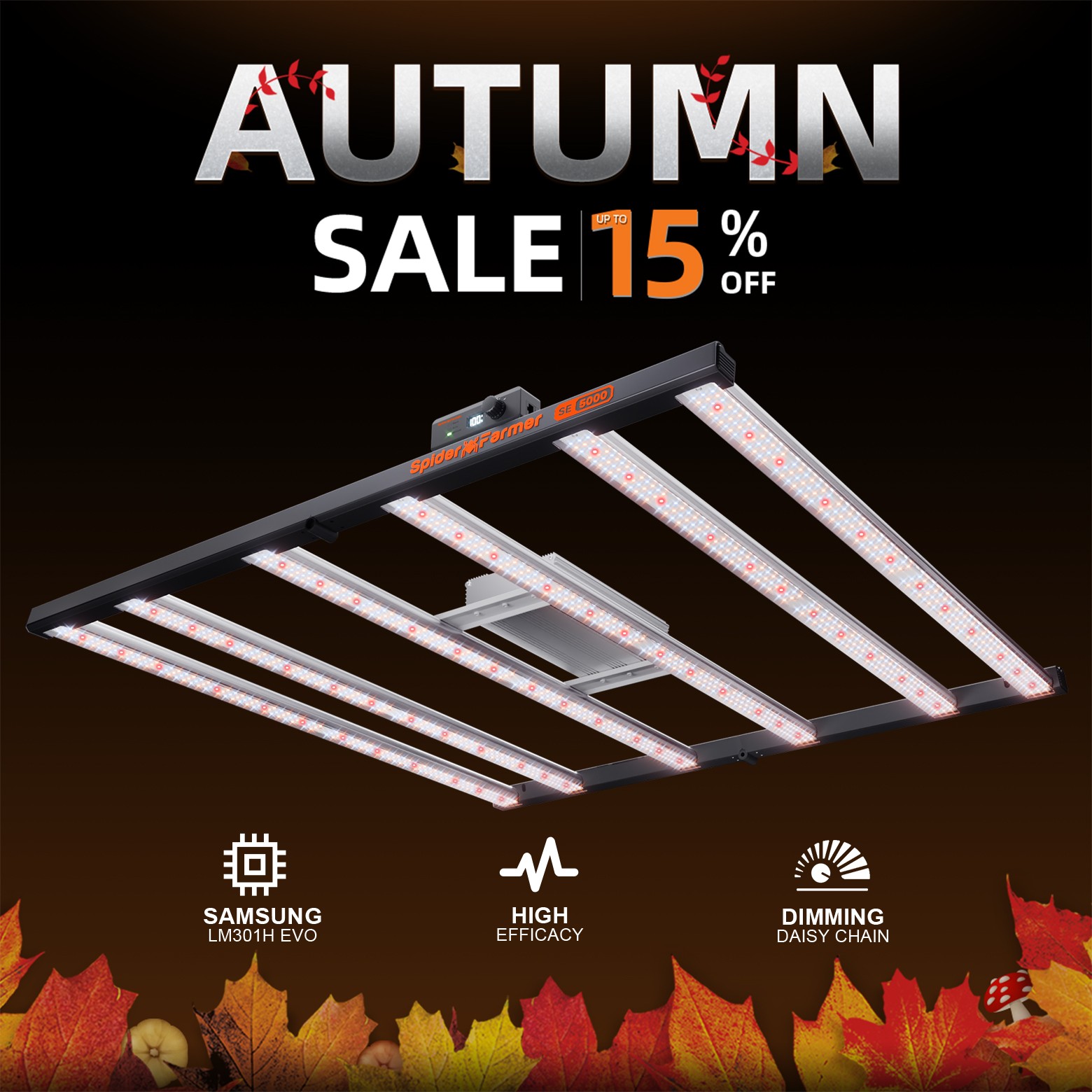 Spider Farmer SE5000 Full Spectrum LED Bar Grow Light, New