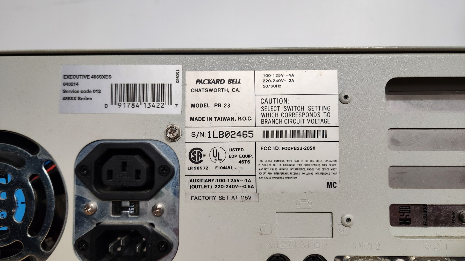 Vintage Packard Bell Executive 486SXES MODEL PB 23 Desktop Computer TESTED WORKS