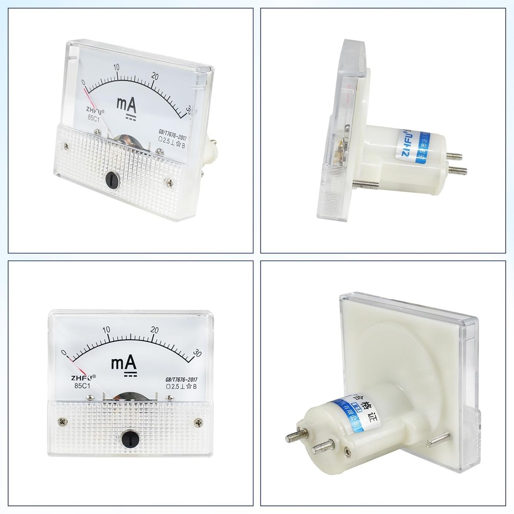 Analog Current Meter DC 0-30mA, Pointer Ammeter, 2.5 Accuracy Panel Gauge