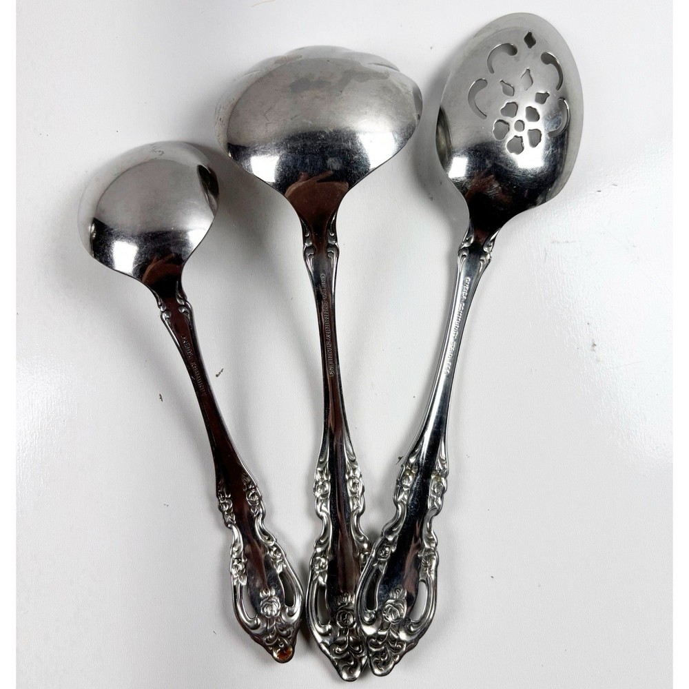 Oneida BRAHMS Community Stainless Flatware Hostess Serving 3 pc Lot