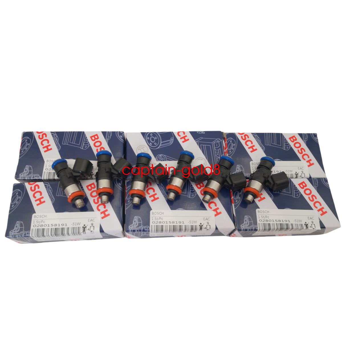BOSCH 6x Original OEM 0280158191 For Ford Fuel Injectors 2011-17 3.5L 3.7L