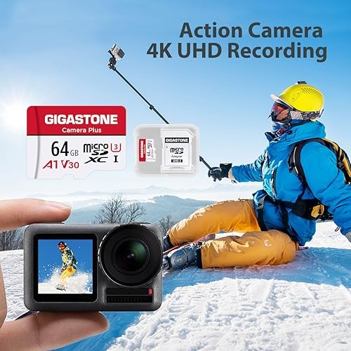 64GB Micro SD Card 5-Pack, Camera Plus, MicroSDXC Memory Card for Red/White