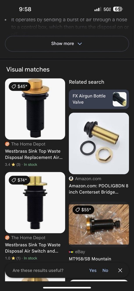 Garbage Disposal Air Switch Button