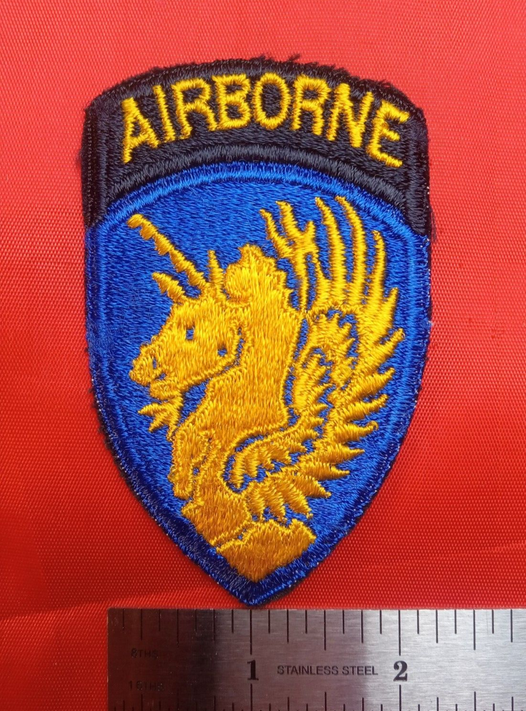 US Army Authentic WW2 13th Airborne Division Patch W/Attached Tab