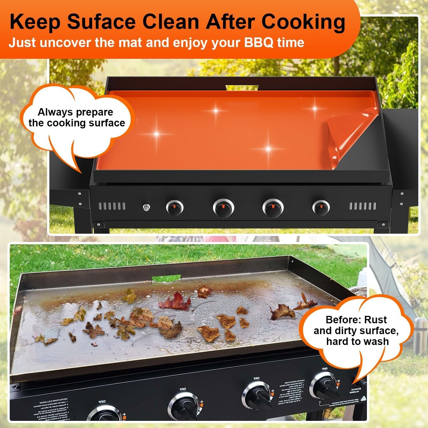 28" Silicone Griddle Mat for Blackstone - 28 Inch Heavy Duty Food Grade Cover