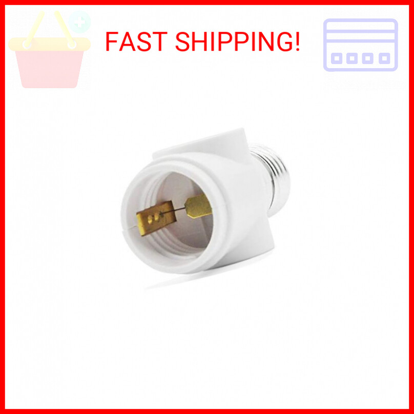 2 Outlet Light Socket Adapter, E26 Bulb Socket to Outlet Splitter,Converts Mediu