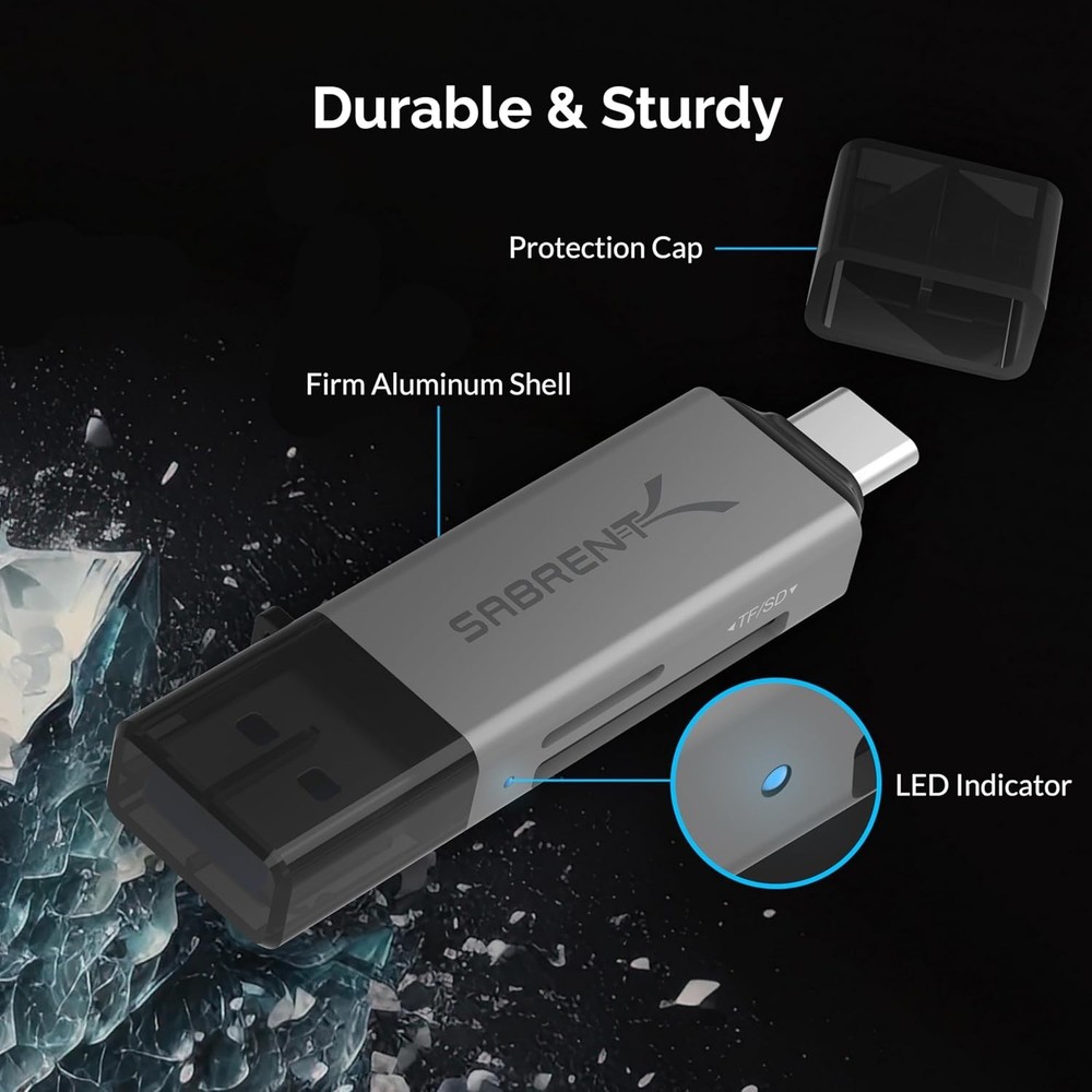 Versatile USB C and Micro SD Card Reader for Quick File Transfers Across Devices