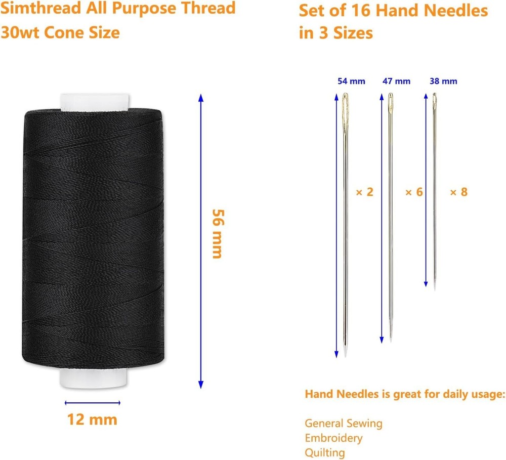 All Purpose Thread Polyester 400 Yards Each 1 White 1 Black