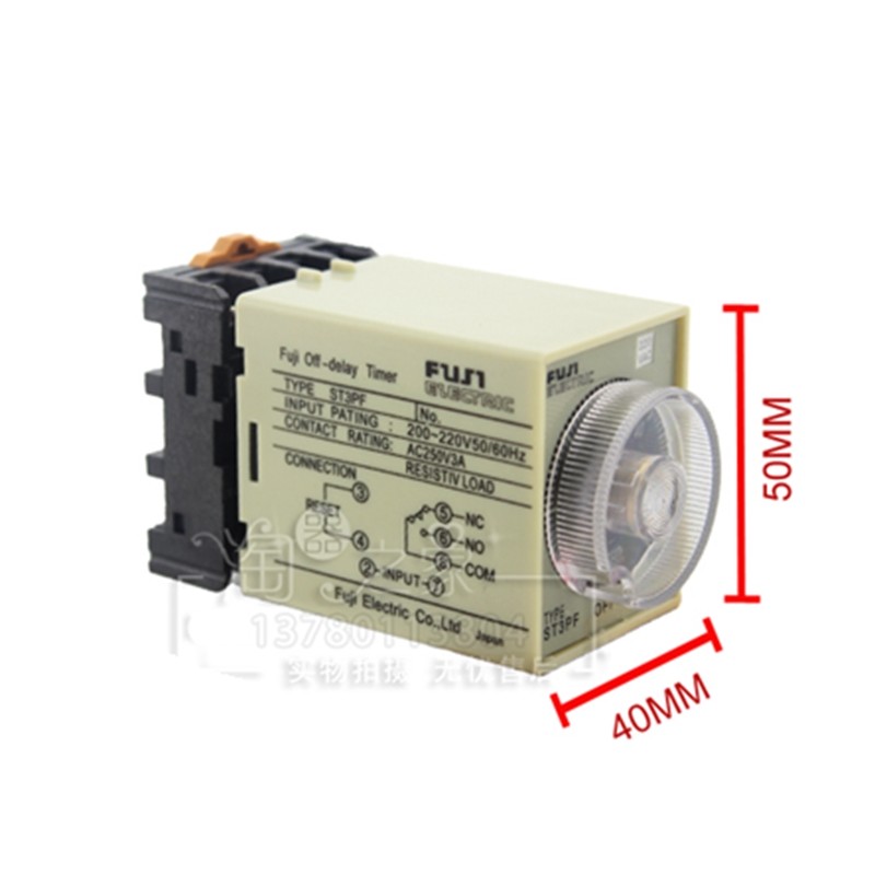 ST3PF 110V Power Off Delay Timer Time Relay 0-10min With PF083A Socket Base