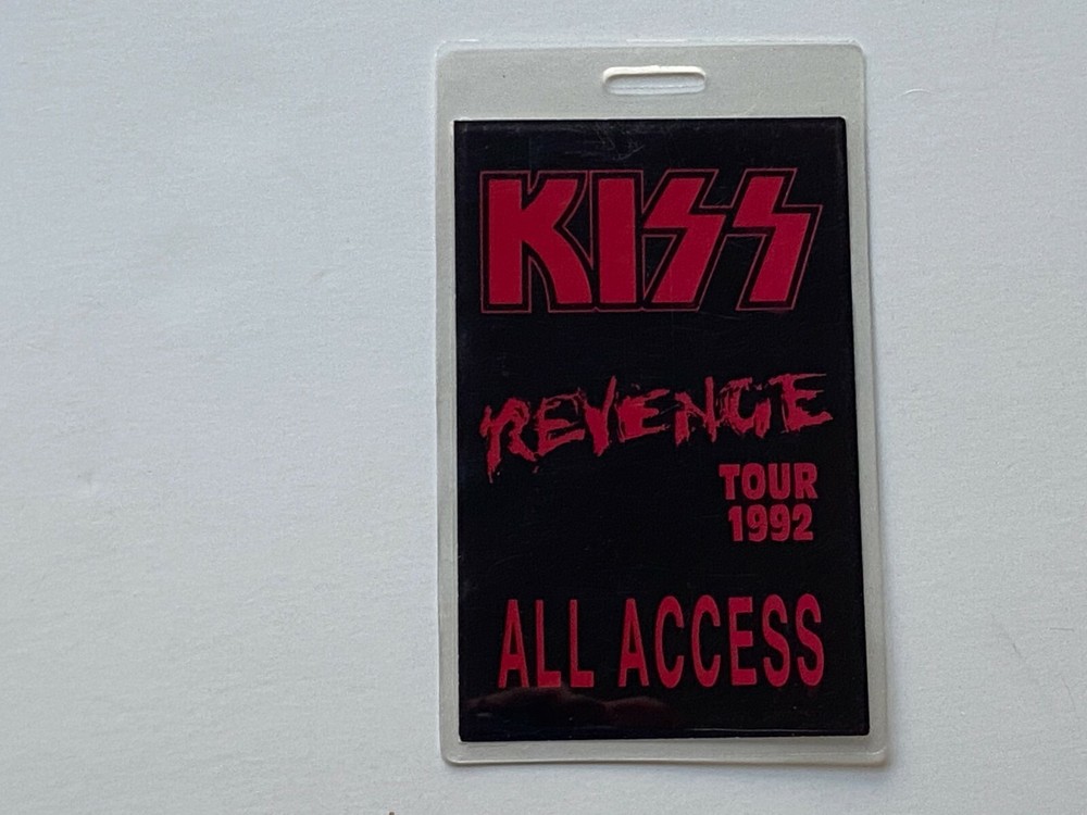 KISS vintage Laminate Backstage Pass AllAccess 1992 Revenge Concert Tour Alive 3