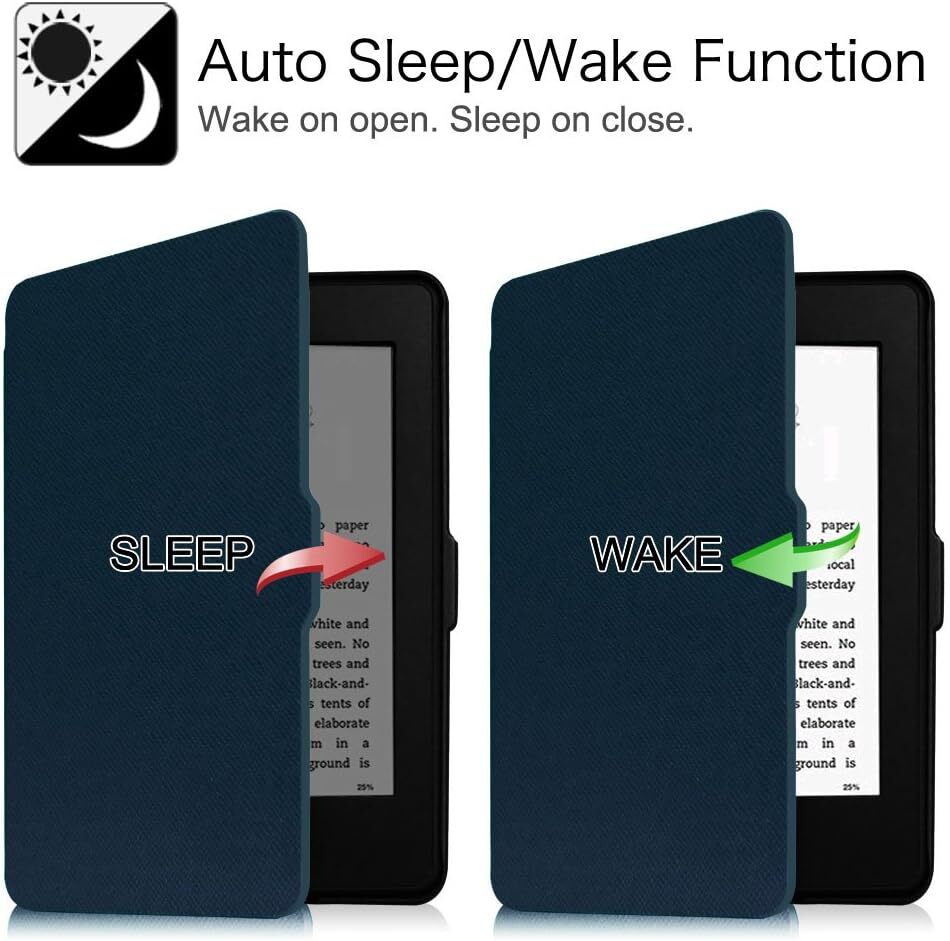 Slimshell Case for 6" Kindle Paperwhite 2012-2017 Protective Cover Sleep /Wake