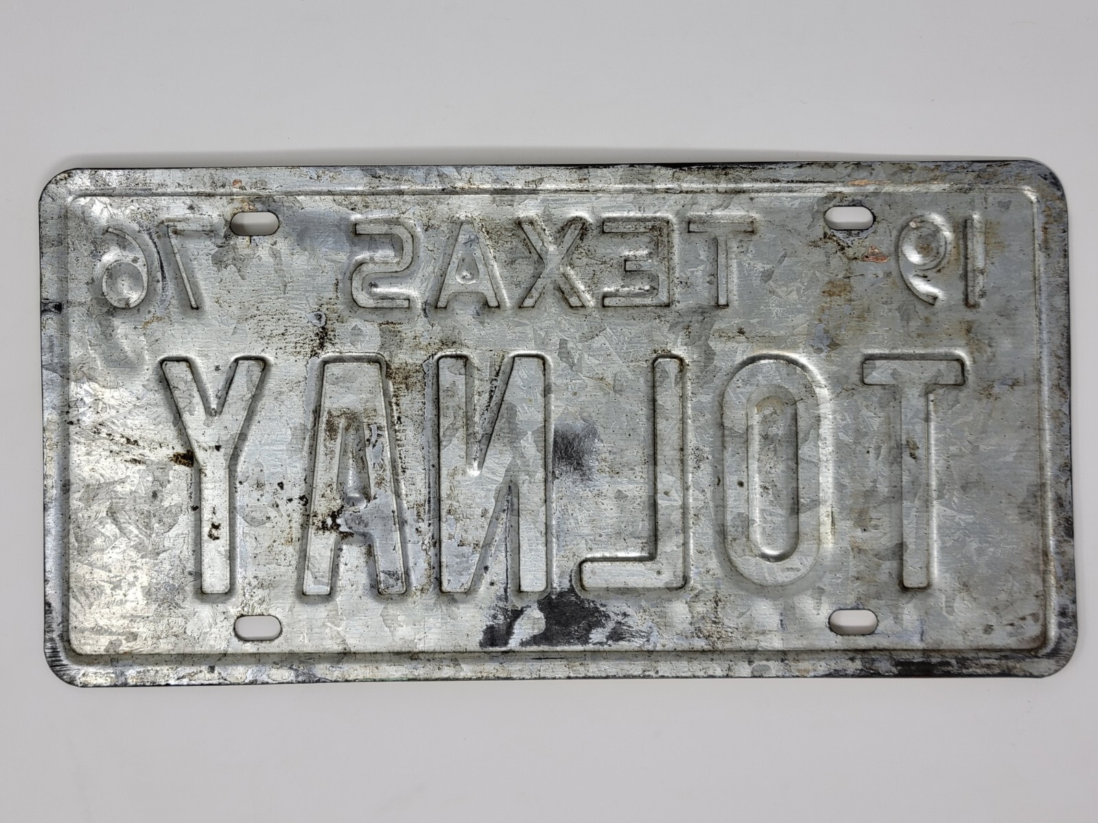 Set of (5) 1970s & 1980s Texas Vanity License Plates - TOLNAY - Vintage