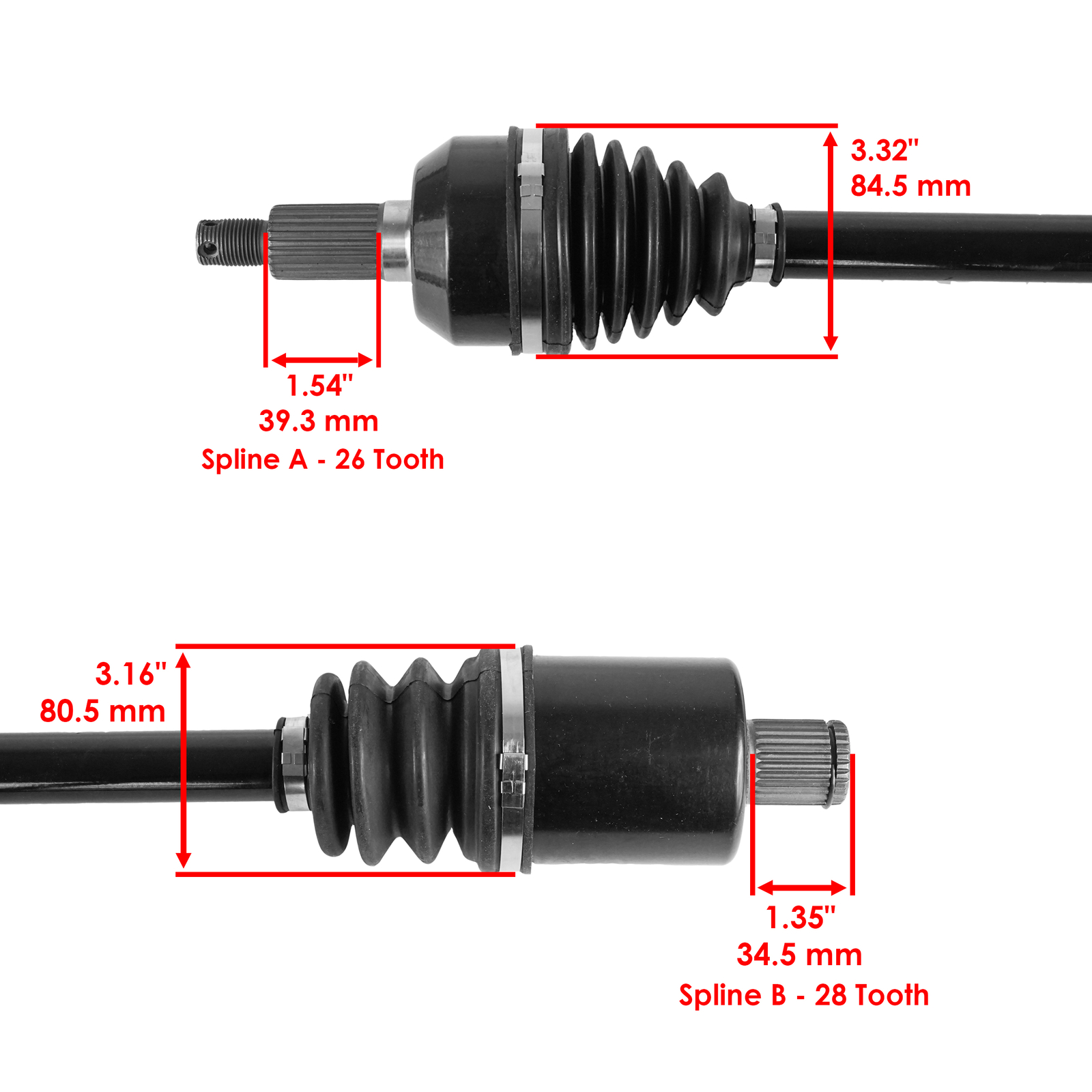 Caltric Rear CV Axle For Polaris General 1000 EPS 2016-2020 Left Or Right