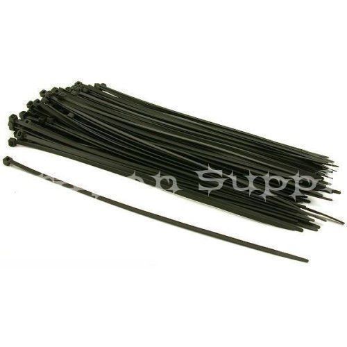 New 200PC 8" Black Plastic Cable Ties Network Cable Cord Wire Strap 30 LBS